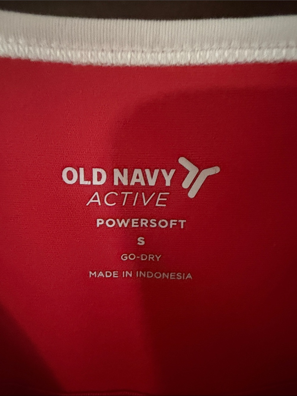 Old Navy Active Red Tank with White Neck Trim - Picture 2 of 4